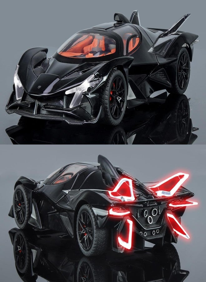 SASBSC Toy Cars Apo Project EVO Model 1:32 Metal Diecast Car Toys with Light and Sound Pull Back Car for 3 4 5 6 7 Year Old Boys (Black) - Image 5